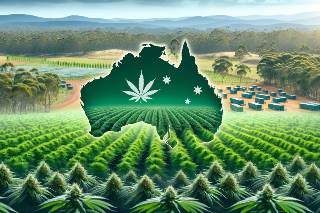  Karte von Australien in Cannabis Farm