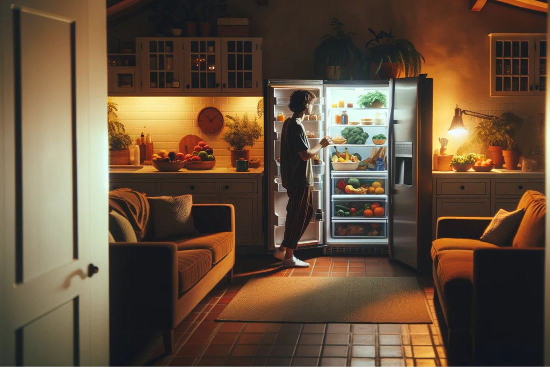 Eine Person beim Öffnen eines Kühlschranks
