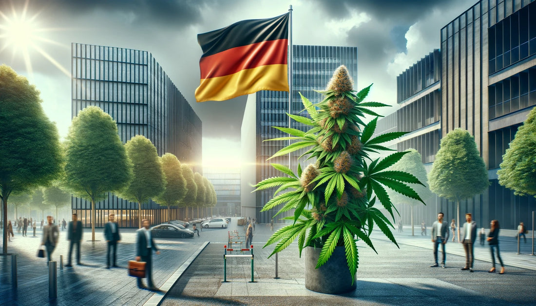 Deutsche Flagge und Cannabis