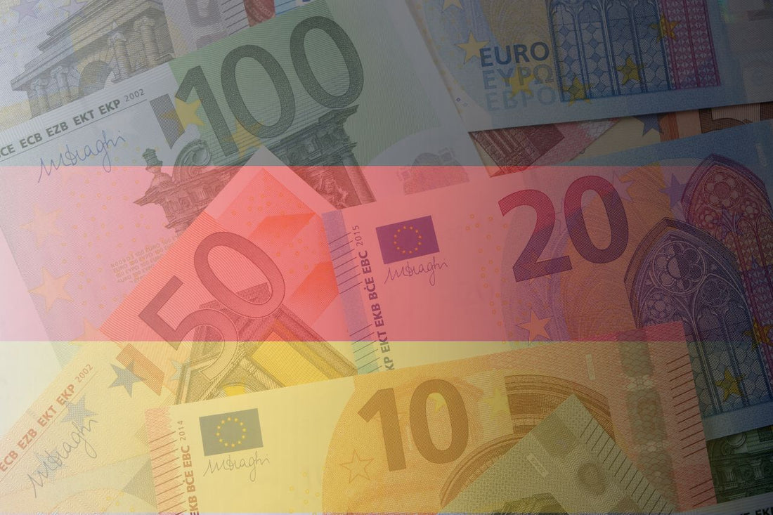 Deutsche Flagge und Währung