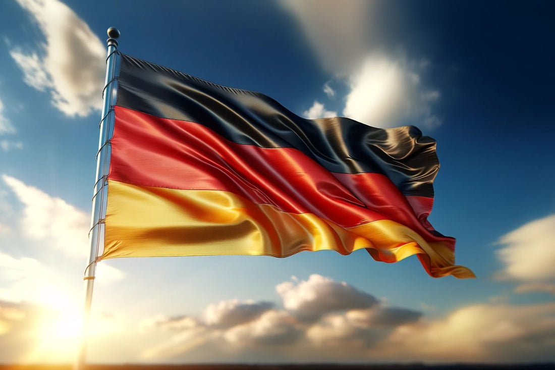 Wehende Deutschlandflagge