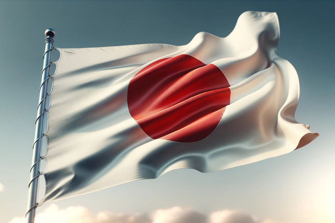 Die wehende Flagge von Japan