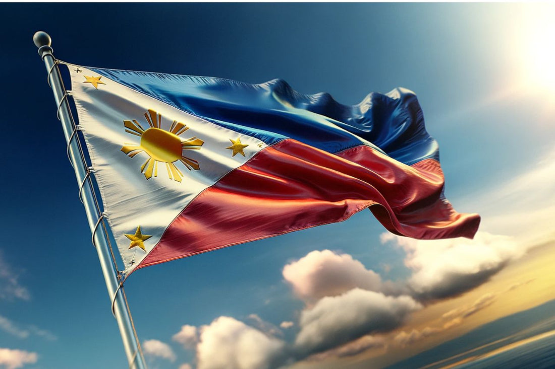 Die philippinische Flagge weht