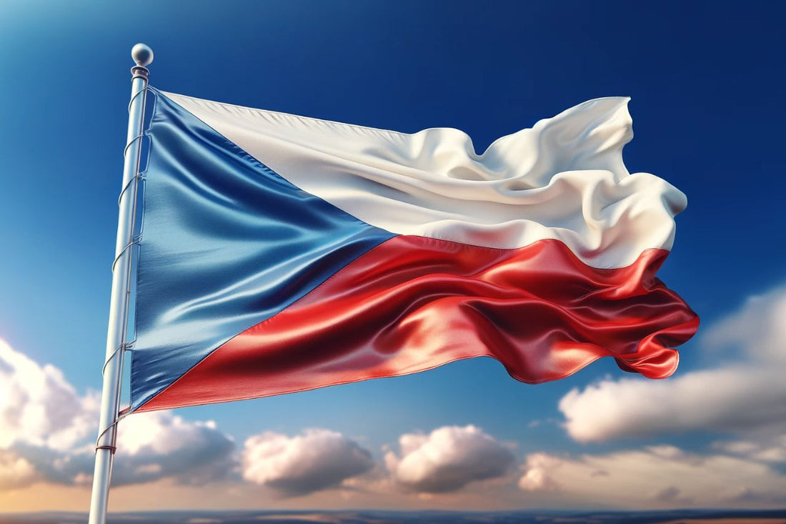 Wehende Flagge der Tschechischen Republik
